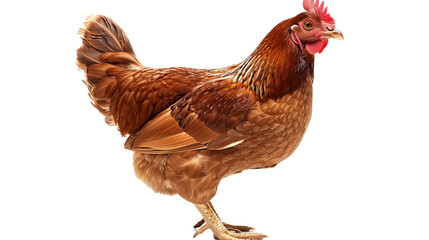 Fototapeta premium portrait of chicken isolated on transparent background, chicken cut out 