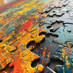  Colorful Puzzle Pieces in Abstract Art