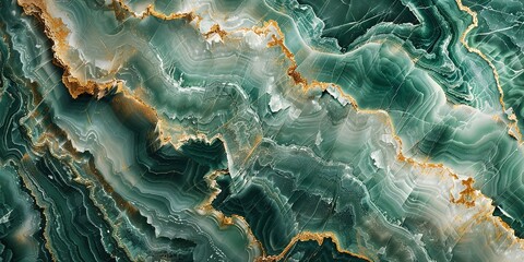 An illustration of abstract green marble texture background for background or interior with space for text, Generative AI.
