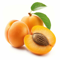 there are two pieces of apricot and one half of a peach