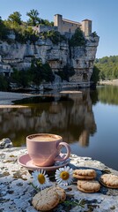 cup of tea on the rocks