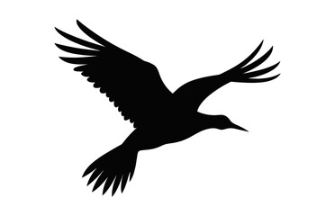 Flying Big Bird Silhouette black Vector, A Flying Bird Silhouette Clip art