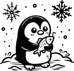 Obraz premium Penguin illustration created by artificial intelligence. 
