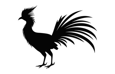Hoatzin Bird Silhouette vector art isolated on a white background