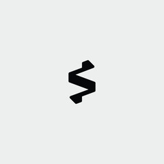 Abstract letter S Initials logo design minimal vector template