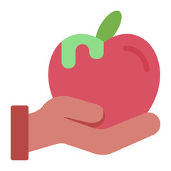 Hand holding Apple icon