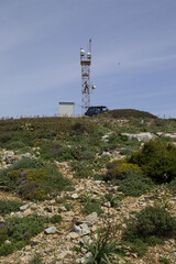 Radio antenna on Mount Timidone. Capo Caccia, Alghero, SS, Sardinia, Italy