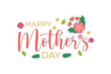 Happy Mother Days Text Typography background abstrac logo design icon element vector	