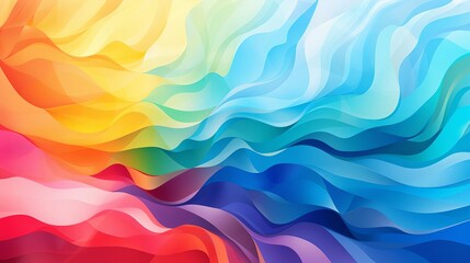 Empowering message for Pride Month conveyed through abstract rainbow shapes flowing together