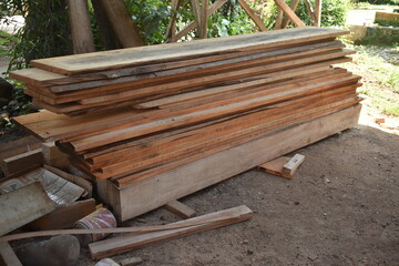 wooden raw materials and working tools for furniture and crafts. strong and good wood.