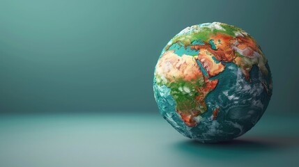 Earth day concept, 3D render clay of the earth, best for earth day or green day theme.
