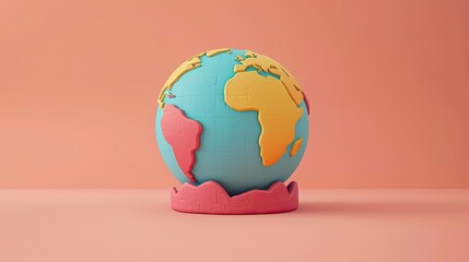 Earth day concept, 3D render clay of the earth, best for earth day or green day theme.