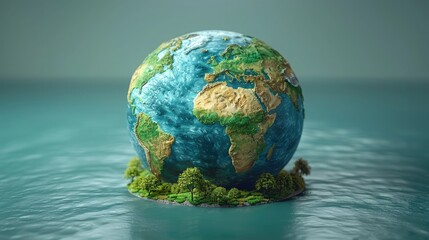 Earth day concept, 3D render clay of the earth, best for earth day or green day theme.