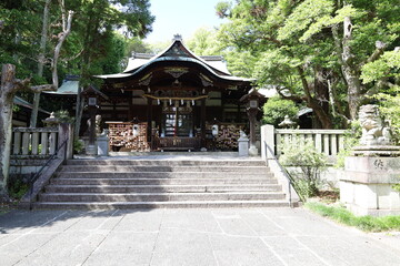A Japanese shrine in Kyoto : a scene of  Hon-den Main Hall in the precincts of Okazaki-jinjya Shrine