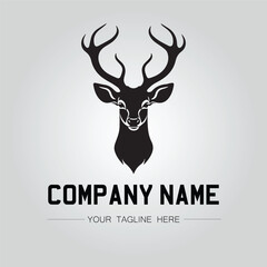 Deer Head silhouette symbol for logo company vector image on the white background