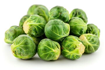 brussels sprouts on isotate white back background