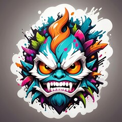 graffiti skull monster logo