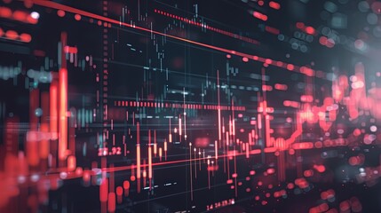 Obraz premium Market Volatility Insights: Capture the dynamic nature of global stock trading with interactive graphs displaying market trends.