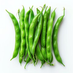 green bean on isotate white back background