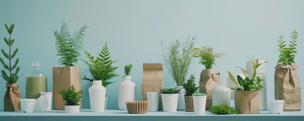 PlantBased Packaging Revolution Stock footage and photographs featuring packaging materials made from renewable resources such as plant fibers, bioplastics, and algaebased polymers, highlighting their