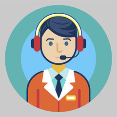 Customer service call center vector illustration icon 01