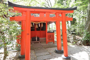 : A Japanese shrine in Kyoto : a scene of one of the subordinate shrines in the precincts of Okazaki-jinjya Shrine