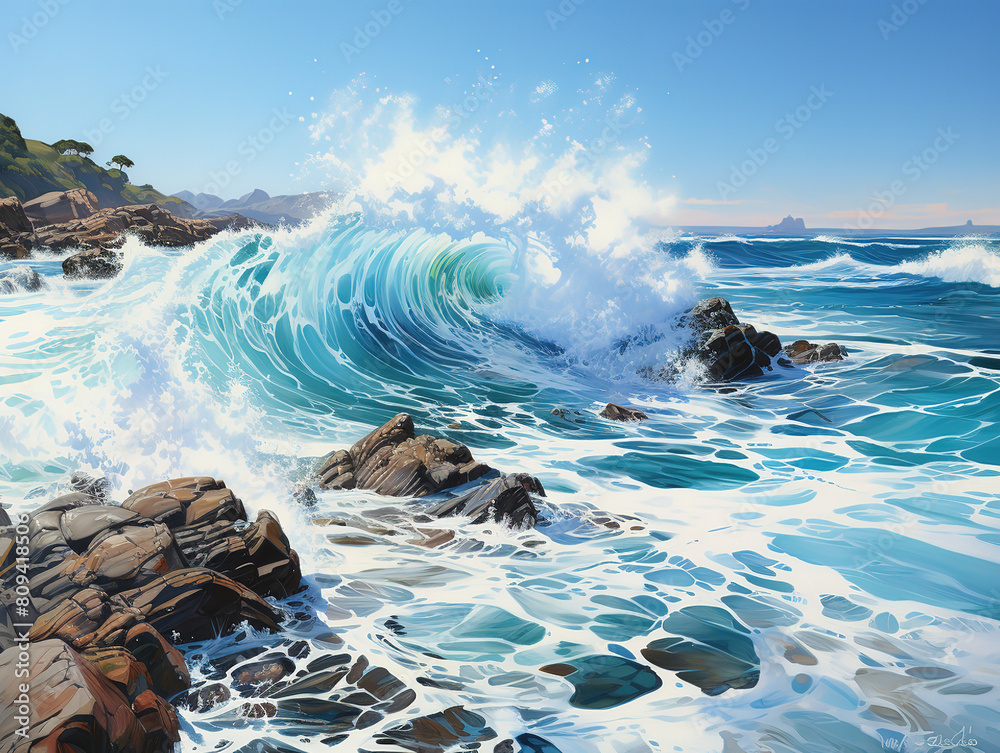 Canvas Prints Big wave breaking summer background