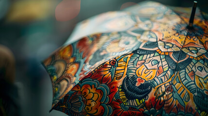 Artistic Umbrella Tattoo Symbolizing Protection, Resistance, and Personal Journey