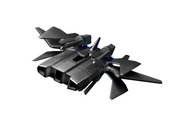 Futuristic spaceship, 3D illustration, not AI generated