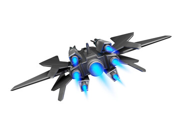 Futuristic spaceship, 3D illustration, not AI generated