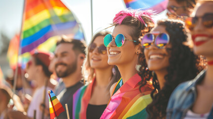 Fototapeta premium Features LGBTQ+ individuals who have overcome professional barriers in the workplace.