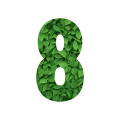 Number Leaf 2 motif rumput transparan - 8