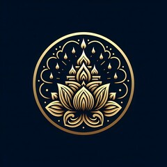 AI Generate of Luxury Premium Symbol Vector of Vesak Day with Buddha Buddhist, Lantern, Lotus