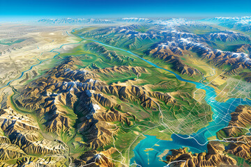 Panoramic Geographic Overview of the Historical and Natural Landscapes of Uzbekistan
