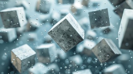 Minimalist 3D cubes scattered across a clean backdrop, perfect for architectural and designfocused media
