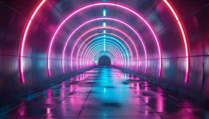 Neonlit 3D tunnel, suitable for music videos and highspeed motion themes