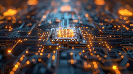 Quantum computing schematic, perfect for advanced computing technology presentations