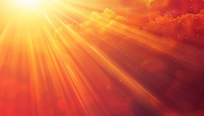 Radiant sun rays spreading from the corner, ideal for hopeful and inspiring messages