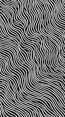 A black and white pattern featuring wavy lines creating a visually striking design. Background. Wallpaper.