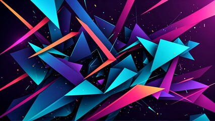 abstract art, colorful triangles, backdrop. Generative AI.