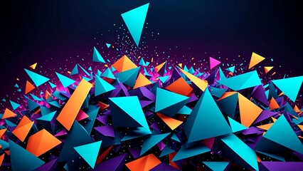 abstract art, colorful triangles, backdrop. Generative AI.