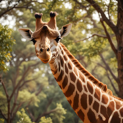 Obraz premium Wild Giraffe with long neck