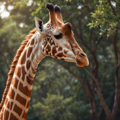 Obraz premium Wild Giraffe with long neck