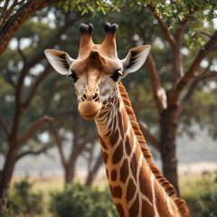 Obraz premium Wild Giraffe with long neck