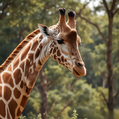 Obraz premium Wild Giraffe with long neck