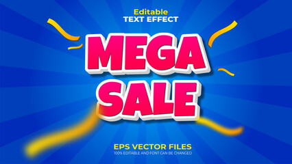 Mega Sale EPS Editable Text Effect and font can be changed