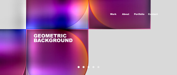 Obraz premium Circles and lines. Bright colorful geometry with glassmorphism effect. Vector Illustration For Wallpaper, Banner, Background, Card, Book Illustration, landing page