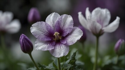 Against the purity of white, a single regal hue of purple reigns, hinting at mysteries waiting to unfurl ai_generated