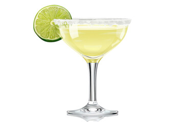 A refreshing Mojito cocktail with mint leaves and a sugar cane stirrer, captured in a realistic photo on a white background with a 3:2 aspect ratio.