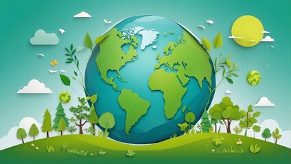 Earth Day and Environmental concept,Generative Ai.